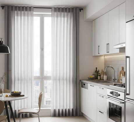 Матеріали та колірні рішення для кухонних штор | Welwet