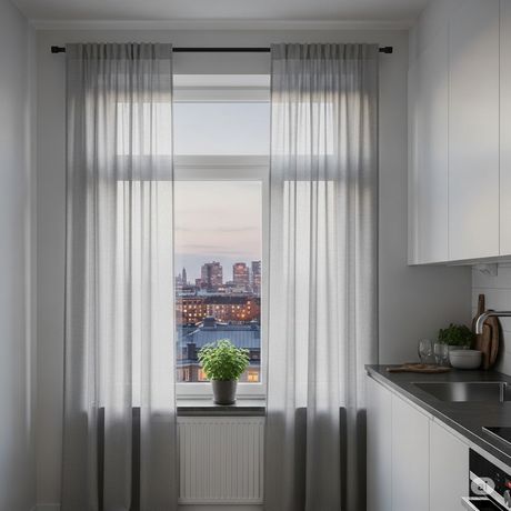 Особливості кріплення та розміри занавісок для кухні | Welwet