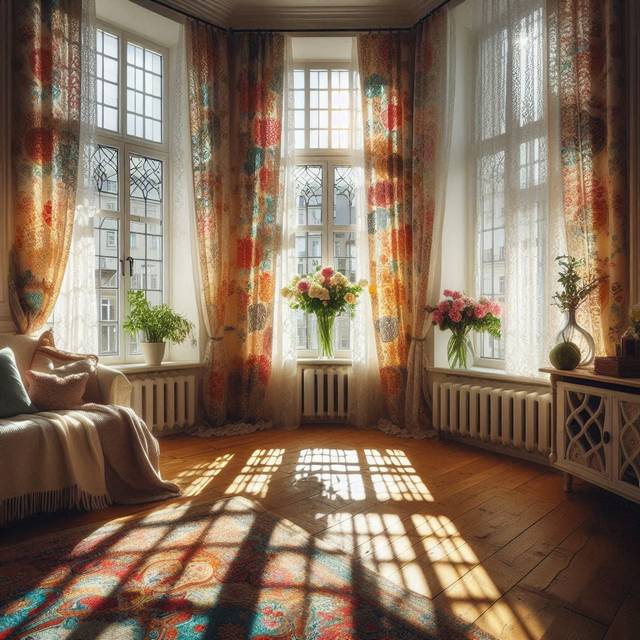 Жорсткі ламбрекени на вікна залу від Welwet