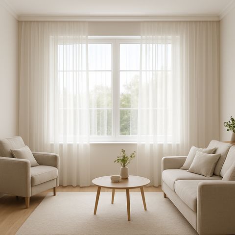 Тюль для вікон вітальні від інтернет-магазину Welwet