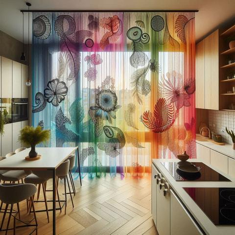 Колір тюлю відіграє важливу роль у створенні атмосфери на кухні | Welwet