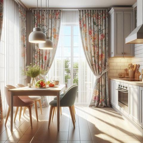 Колірна гамма кухонних фіранок має велике значення | Welwet