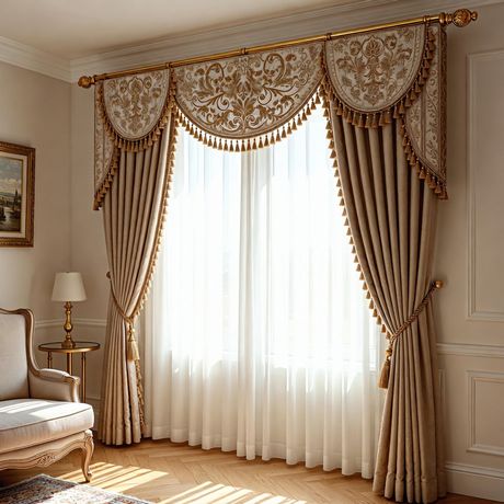 Ламбрекен з пензликами "Вінтаж" | Welwet