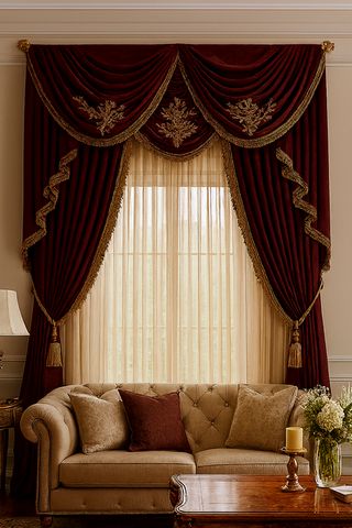 Різноманітних варіантів ламбрекенів для оформлення вітальні | Welwet