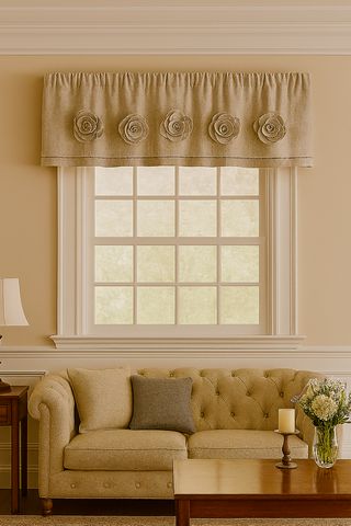 Ламбрекен із 3D квітами "Стиль" | Welwet