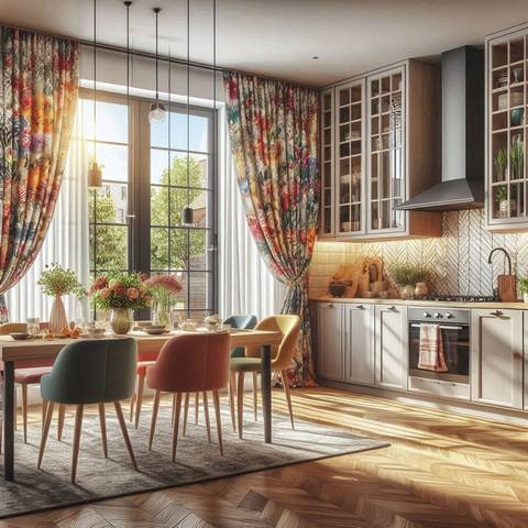 Оптимальне місце для кріплення штор на вікнах в кухні | Welwet