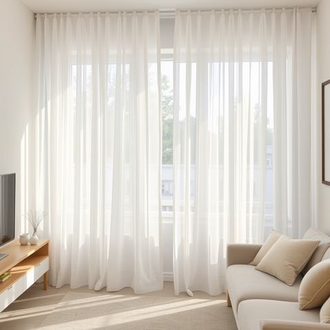 Оновлений білий тюль на вікнах в сучасній квартирі | Welwet