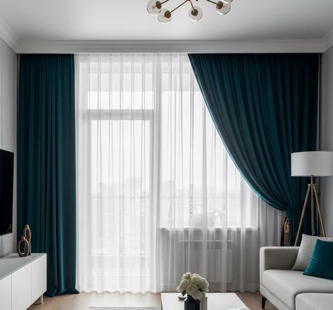 Поєднання штор і тюлі в інтер'єрі | Welwet