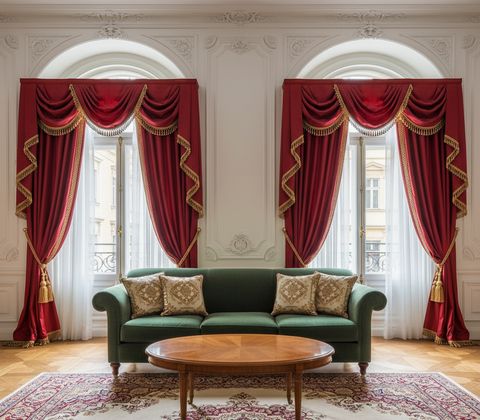 Розкішні драпіровані штори в австрійському стилі | Welwet