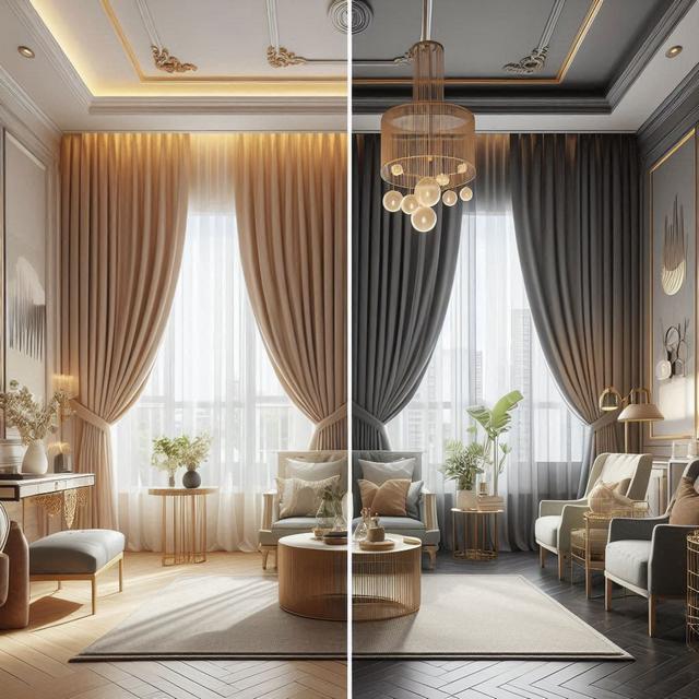 Контрастні поєднання штор і стін - Welwet