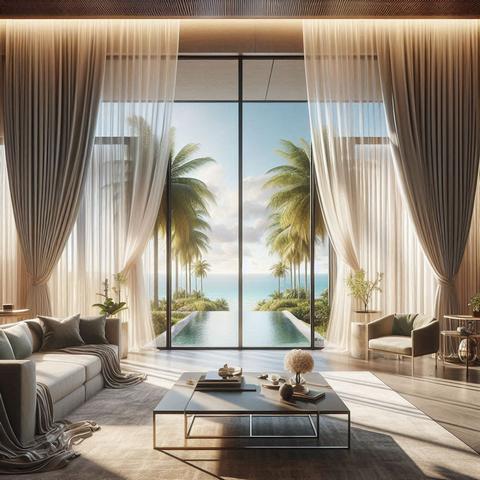 Штори на панорамні вікна в Україні від Welwet