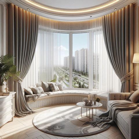 Типи штор для еркерного вікна | Welwet