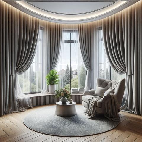 Рекомендації по установці і догляду за шторами для еркерного вікна | Welwet